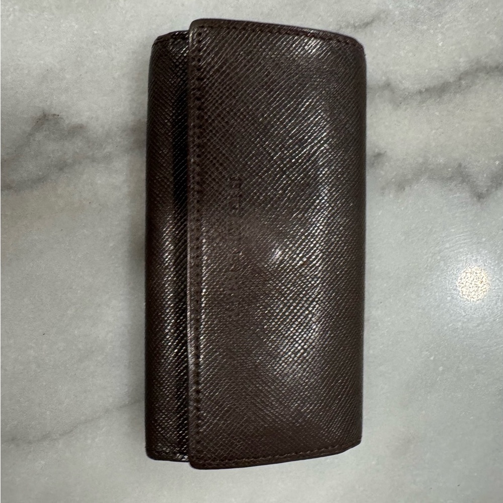 Burberry Men's Brown Leather Key Holder Wallet - Classic Organizer